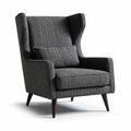 Fauteuil en tissu gris avec accoudoirs hauts et coussin intégré 80 x 80 x 100cm