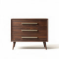 Commode en bois avec trois tiroirs en teinte noyer 60 x 40 x 75cm