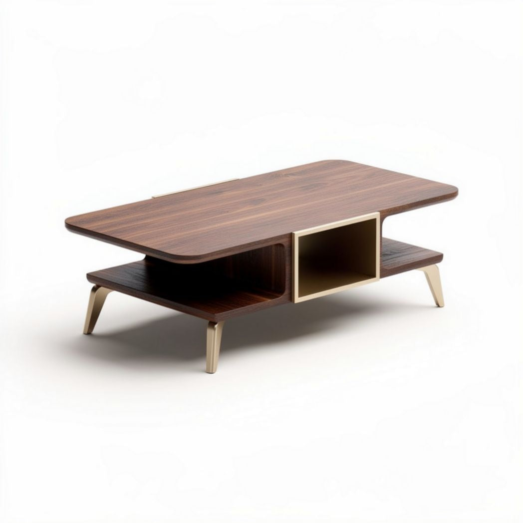 Table basse en bois avec compartiment de rangement 120 x 60 x 40 cm