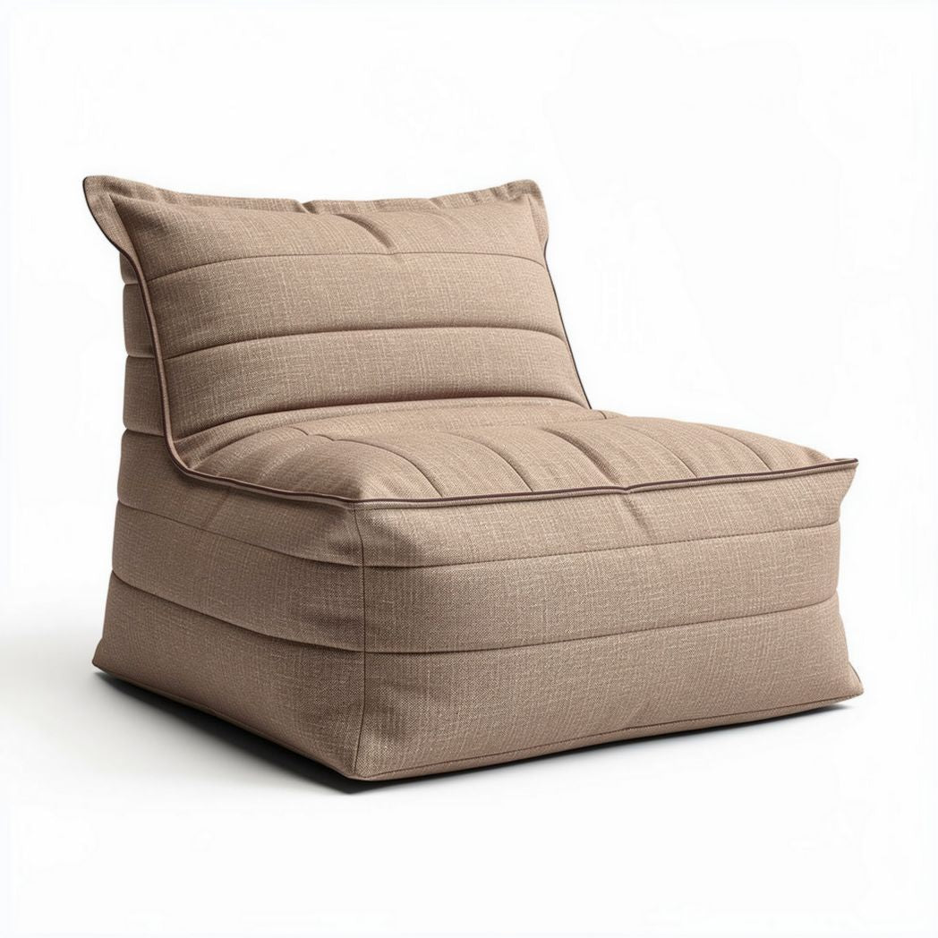 Fauteuil confortable en tissu beige pour intérieur 90 x 80 x 60 cm