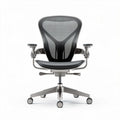 Chaise de bureau ergonomique en maille noire avec accoudoirs réglables 60 x 60 x 100cm