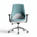 Chaise de bureau rotative en tissu vert et gris avec accoudoirs et mécanisme réglable 45 x 45 x 90cm